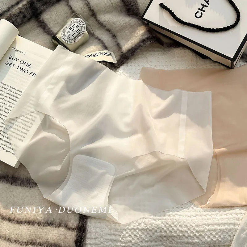 Nude Mask Ice Silk Sheer Thin Seamless One Piece Panties