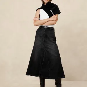 NWT Banana Republic Center Split Classic Denim Maxi Skirt Sz 4