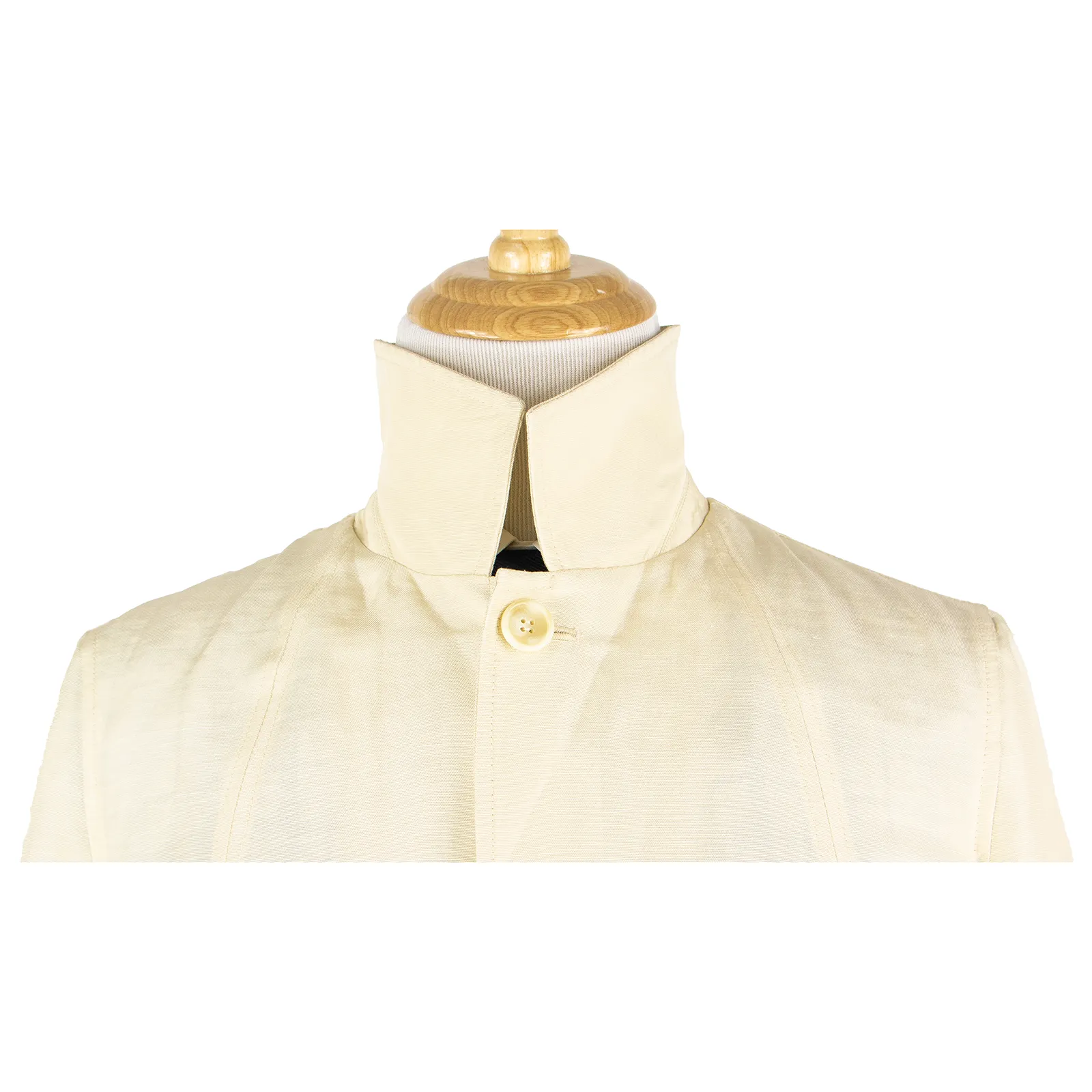 NWT Schiatti & Co. Cream Silk Linen Top Stitch Unstructured Lightweight Jacket