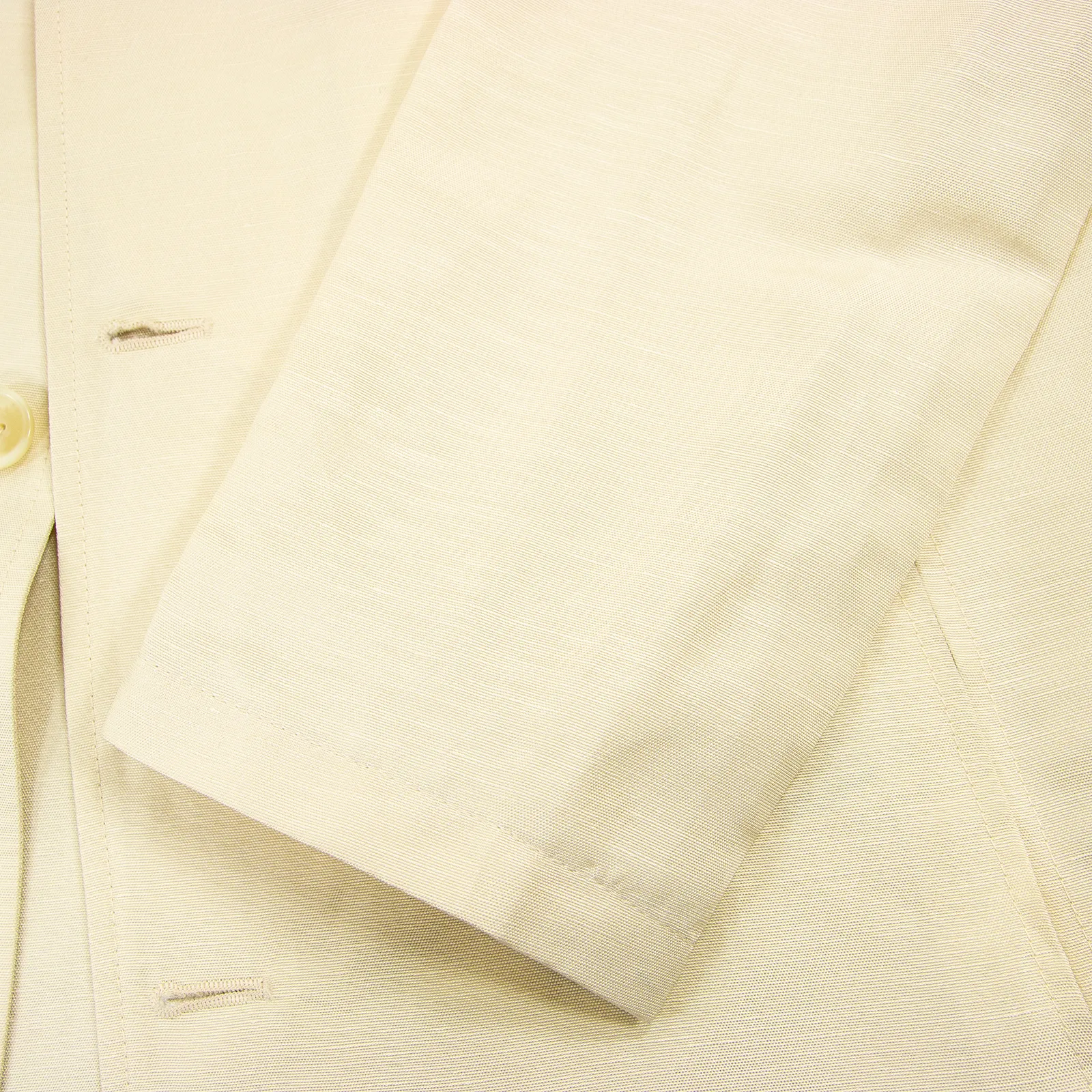 NWT Schiatti & Co. Cream Silk Linen Top Stitch Unstructured Lightweight Jacket