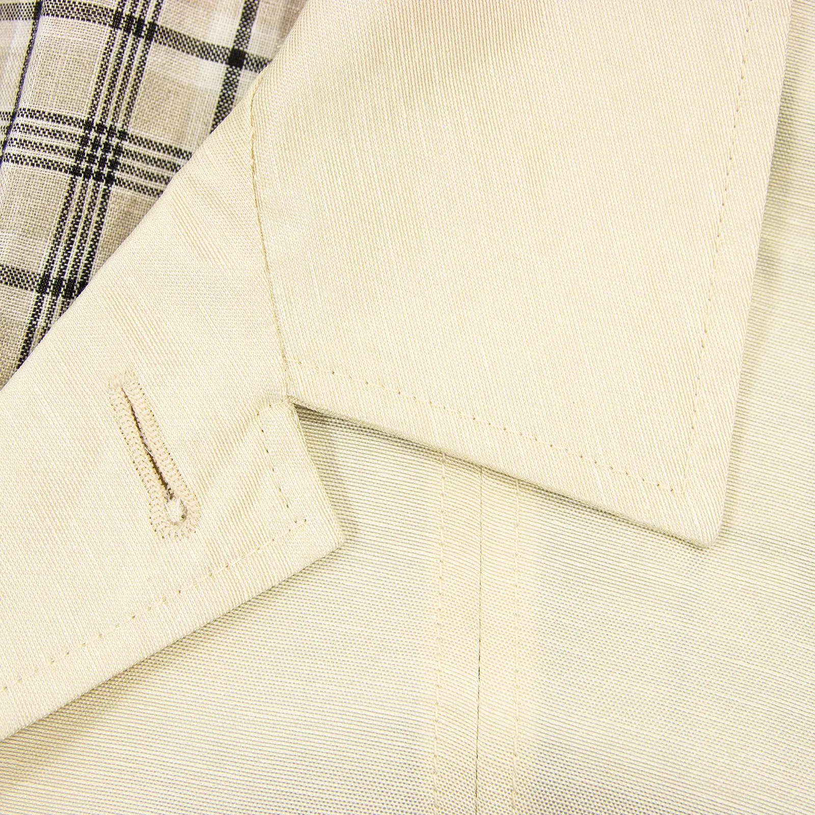 NWT Schiatti & Co. Cream Silk Linen Top Stitch Unstructured Lightweight Jacket