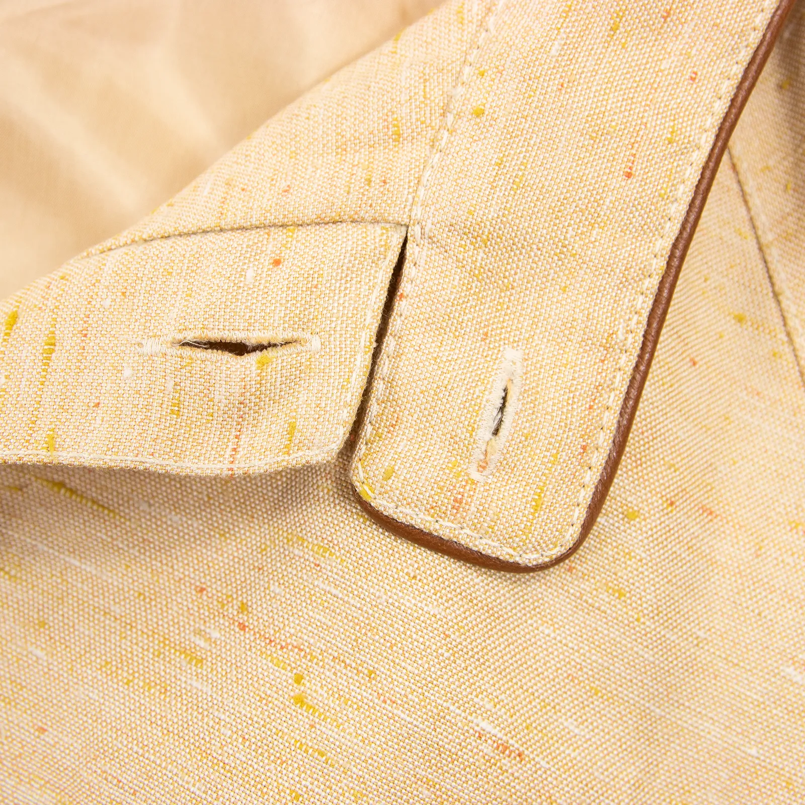 NWT Schiatti & Co. Peach Silk Linen Shantung Leather Trim Blouson Jacket