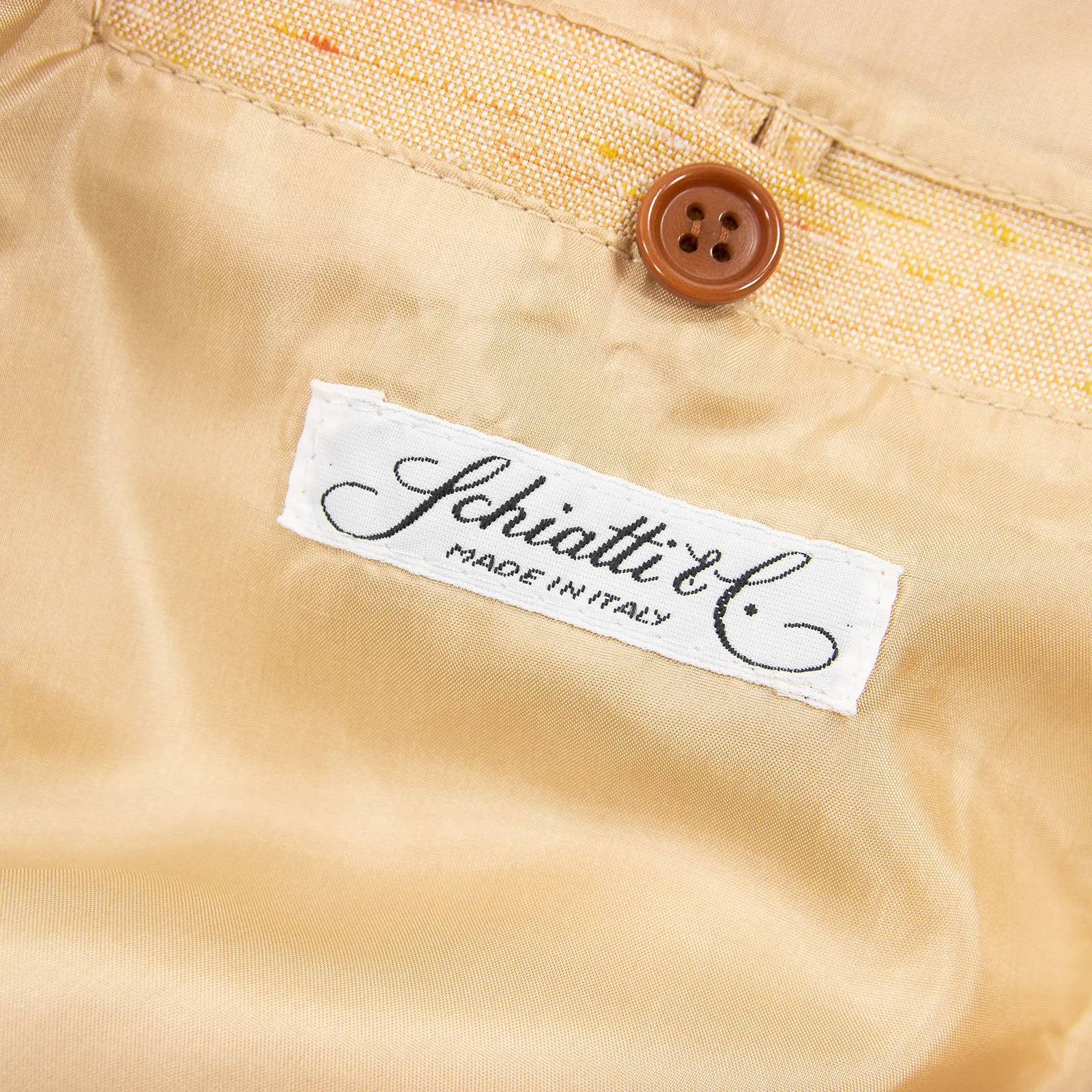 NWT Schiatti & Co. Peach Silk Linen Shantung Leather Trim Blouson Jacket