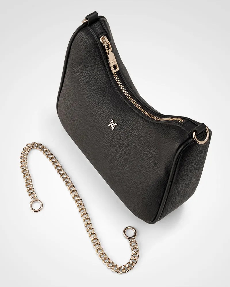 Olivia Crescent Crossbody With Chain   Resin Chain Strap