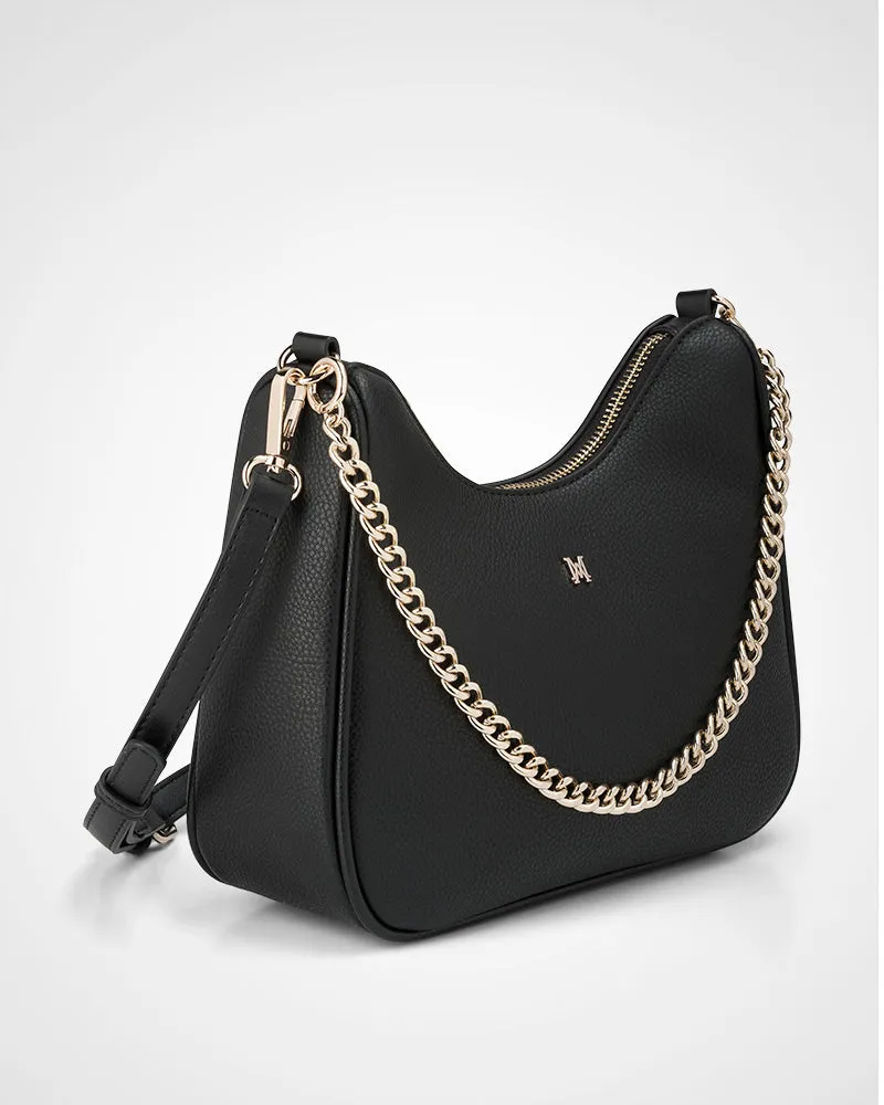 Olivia Crescent Crossbody With Chain   Resin Chain Strap