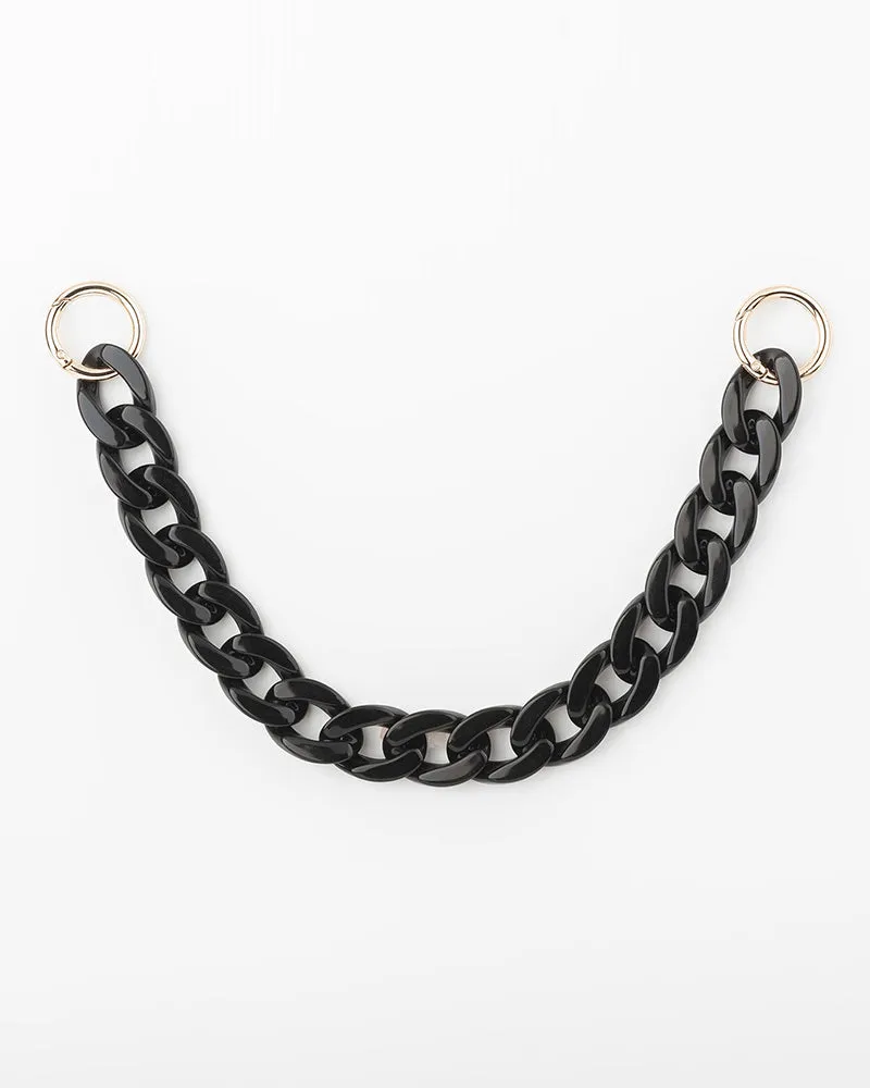 Olivia Crescent Crossbody With Chain   Resin Chain Strap