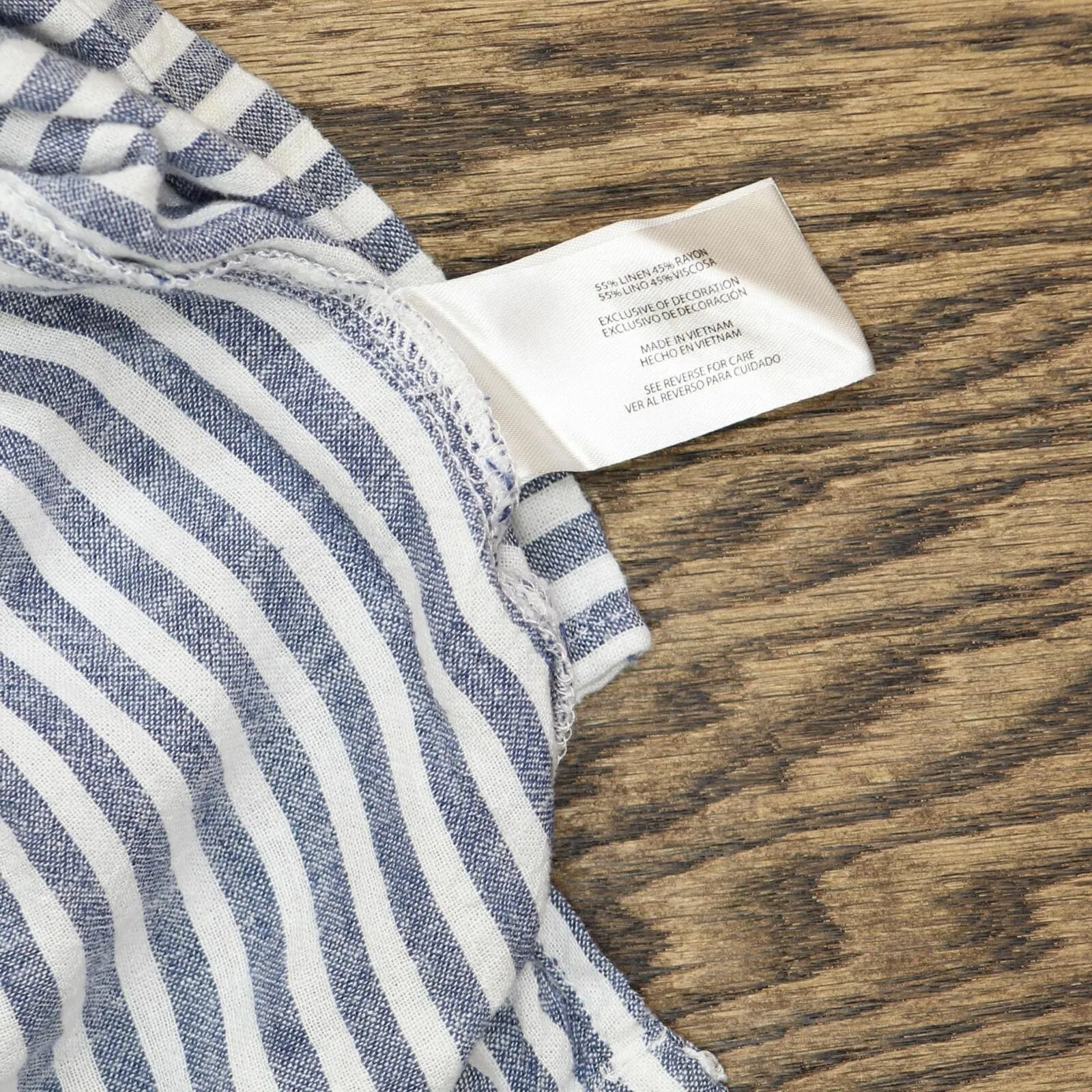 Orvis Womens Linen Blend Button Up Shirt 1758407 Blue Stripe 2XL