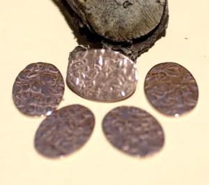 Oval 18mm x 13mm Antique hammered for Enameling Stamping Texturing Soldering Blanks - Variety of Metals