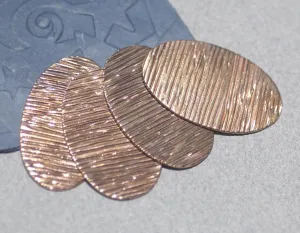 Oval 35mm x 22mm Woodgrain Pattern Blanks Shape for Enameling Stamping Texturing Variety of Metals
