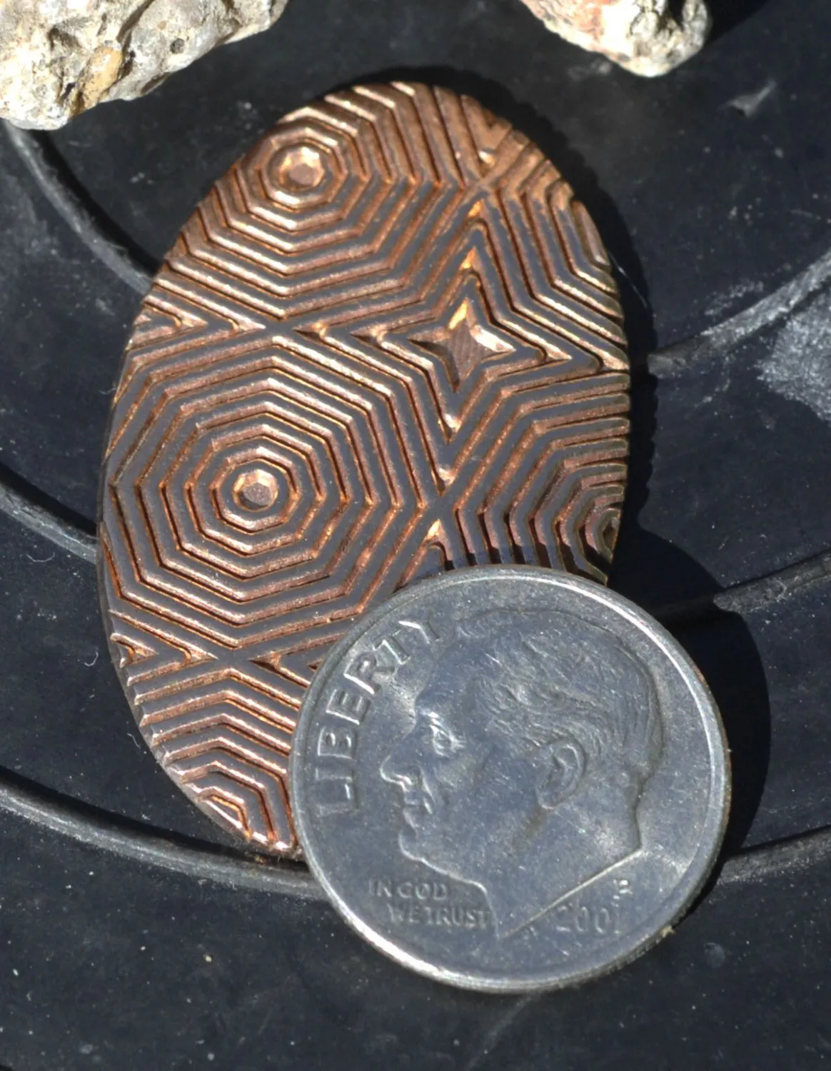 Oval Copper 35mm x 21mm Shape for Enameling Stamping Texturing Blanks - 6 Pieces