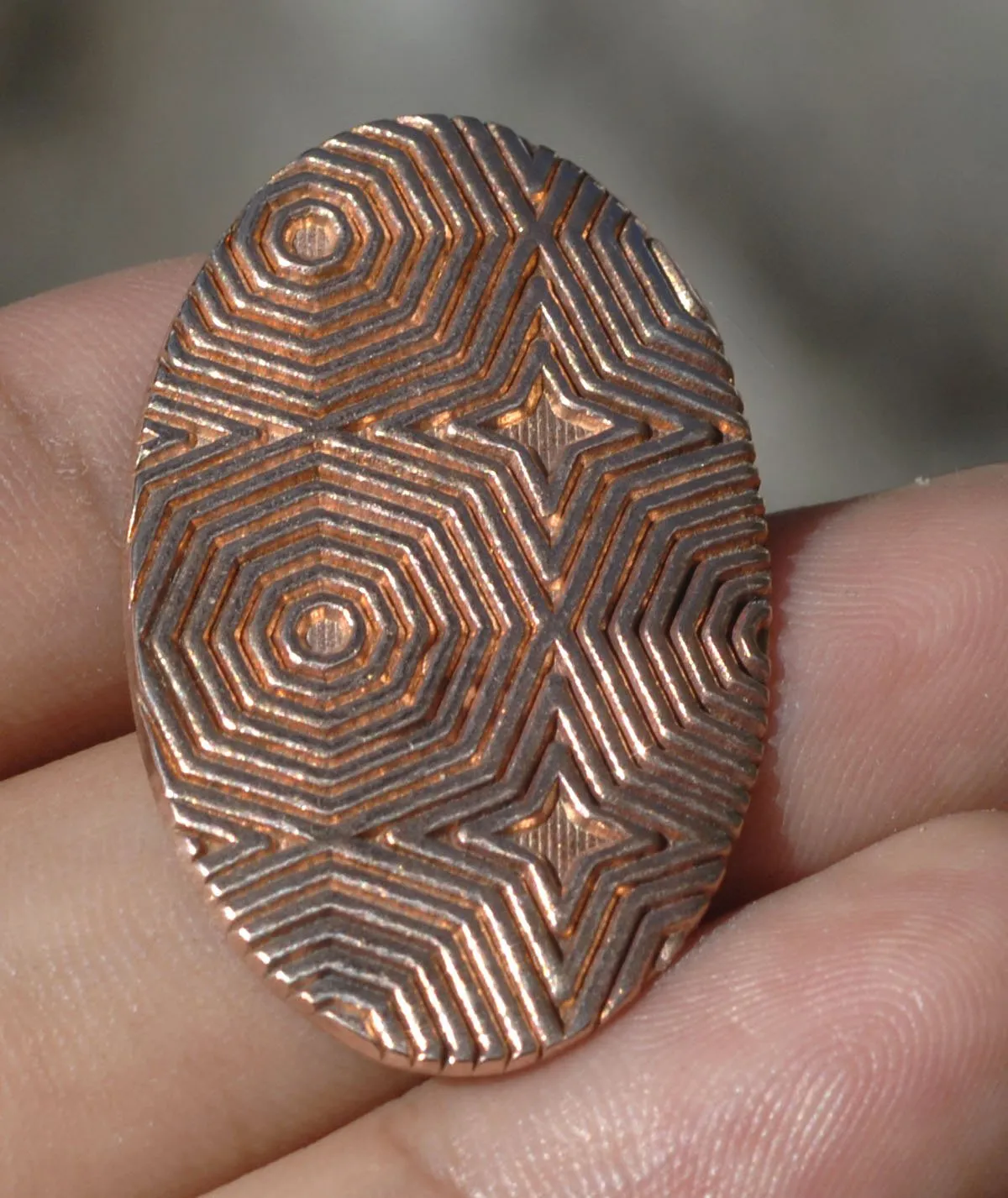 Oval Copper 35mm x 21mm Shape for Enameling Stamping Texturing Blanks - 6 Pieces
