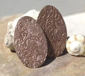 Oval Lotus Flowers Pattern, Cutout for Soldering Stamping Texturing Blanks - Variety of Metals