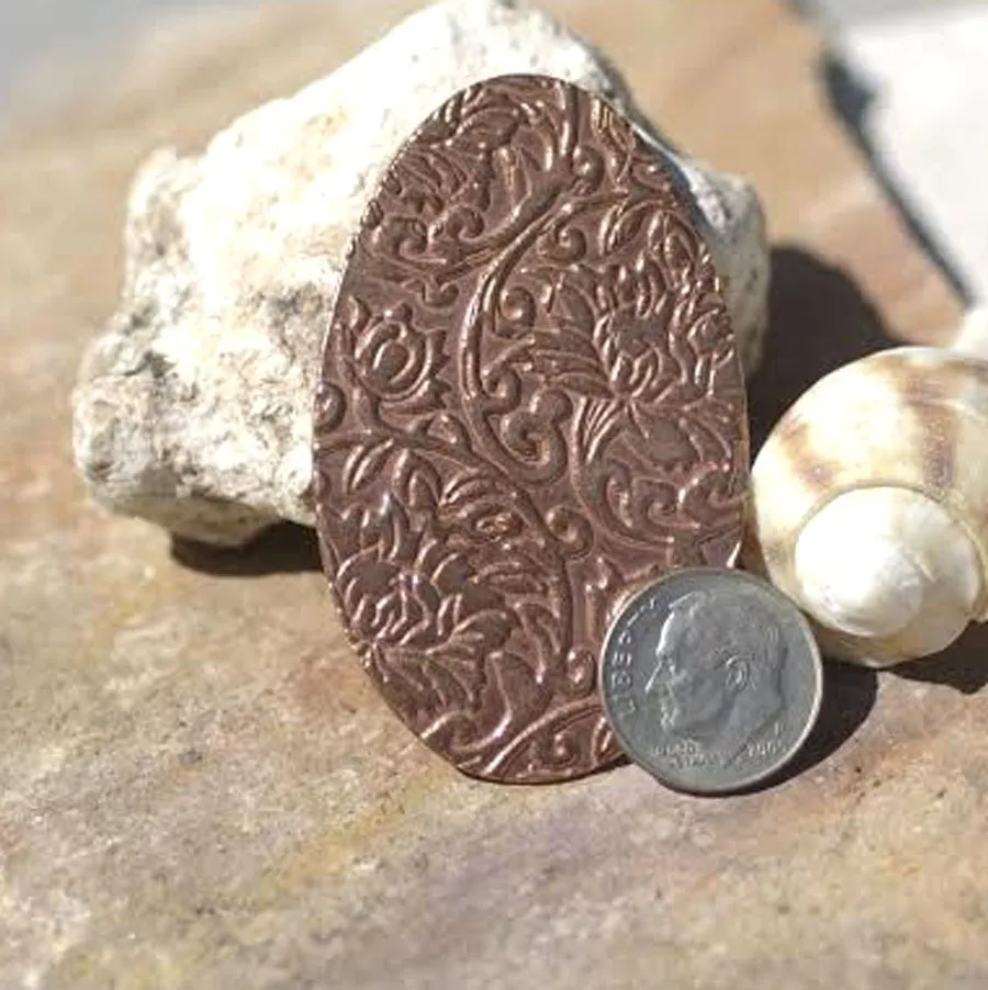 Oval Lotus Flowers Pattern, Cutout for Soldering Stamping Texturing Blanks - Variety of Metals