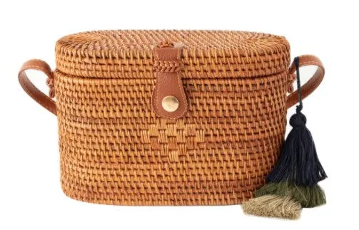 Oval Rattan Crossbody