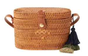 Oval Rattan Crossbody