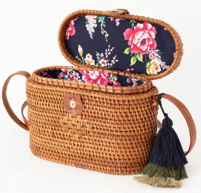 Oval Rattan Crossbody