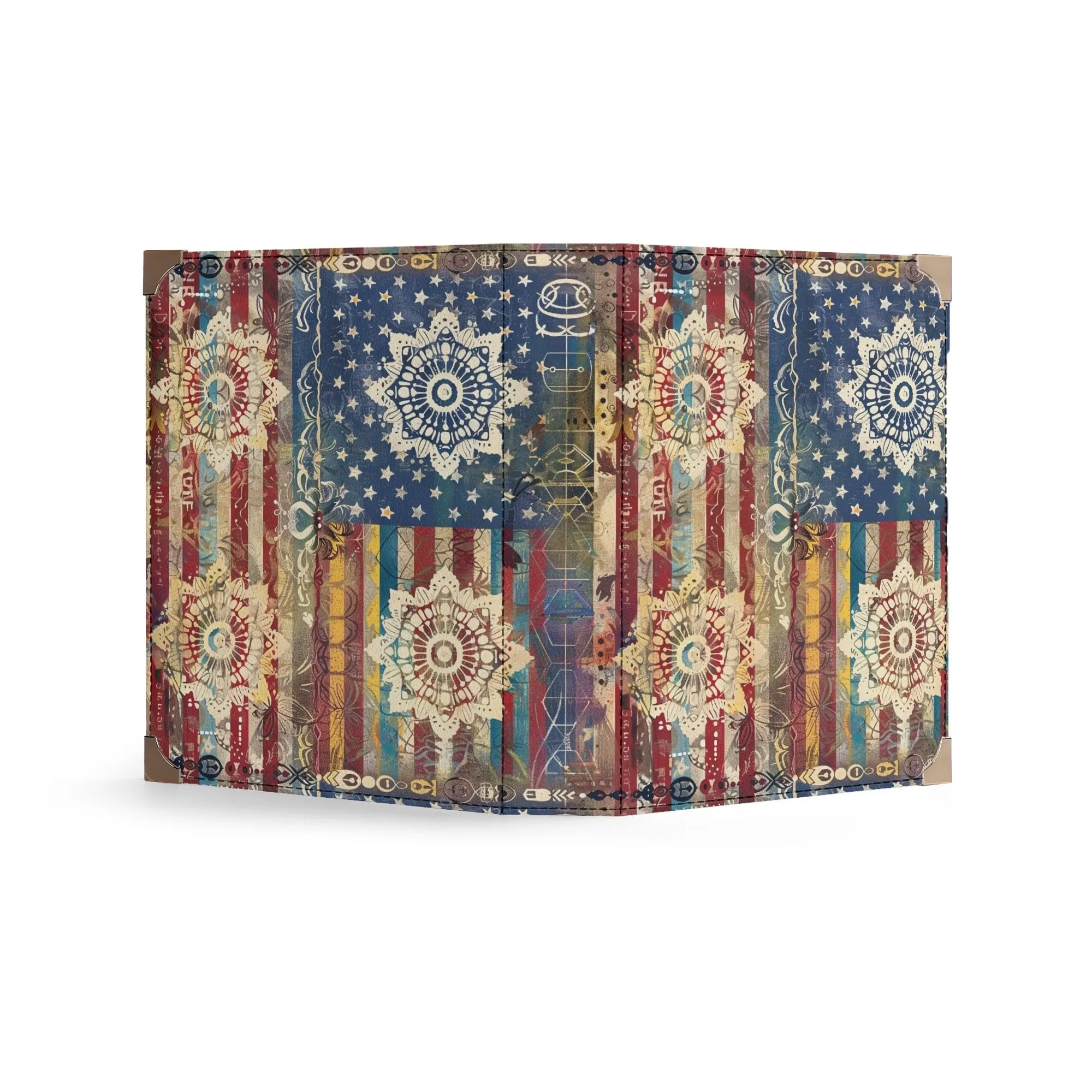 Patriotic Doily Bible Cover Purse – Americana Flag Design with Mandalas Crossbody in Red White and Blue