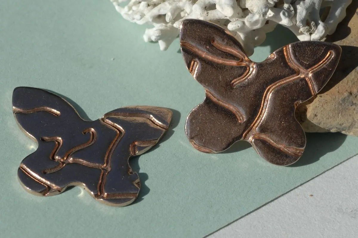 Patterned Butterfly 24mm x 19mm Metal Blanks Shape Form - Enameling Blank