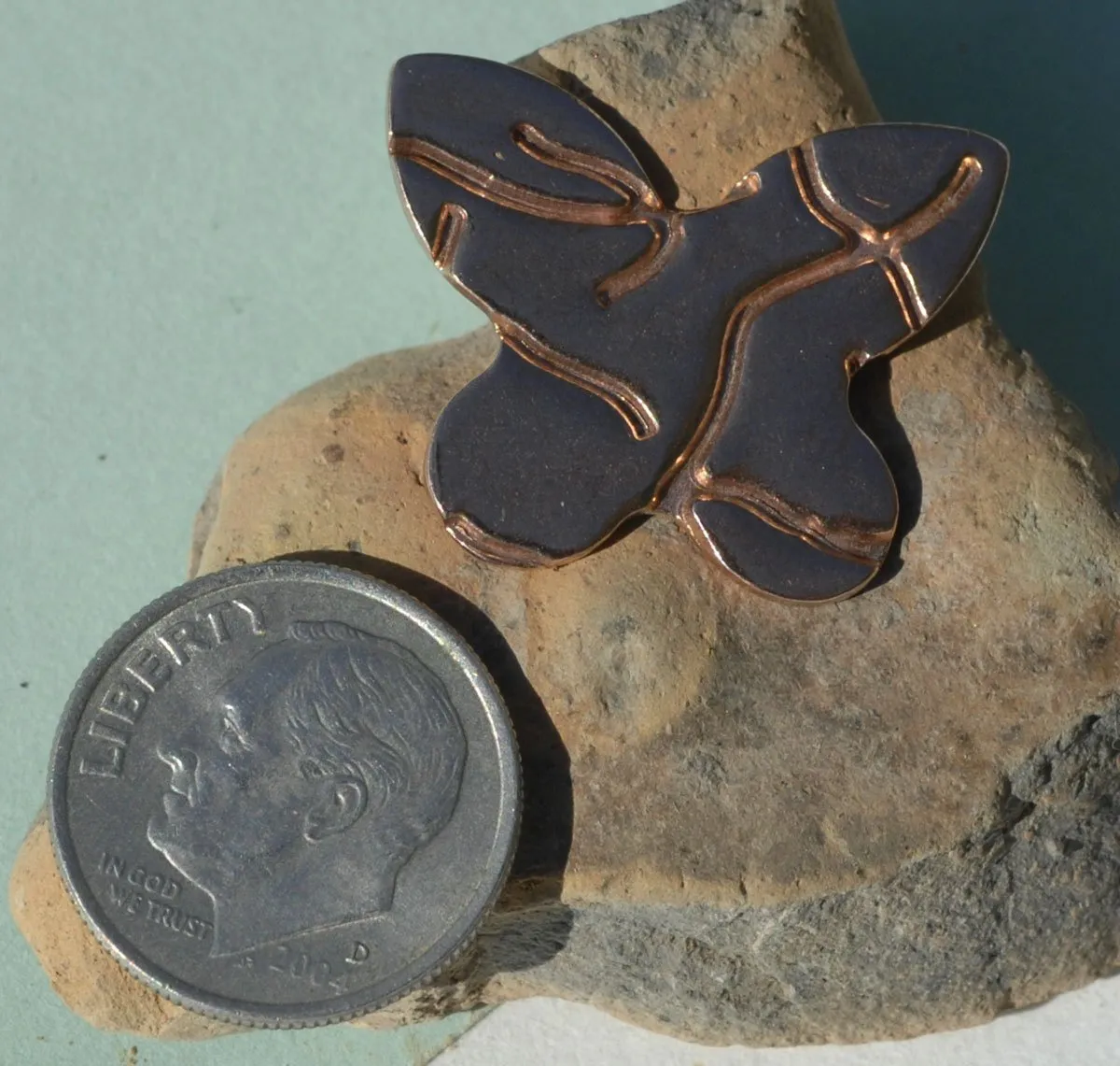 Patterned Butterfly 24mm x 19mm Metal Blanks Shape Form - Enameling Blank