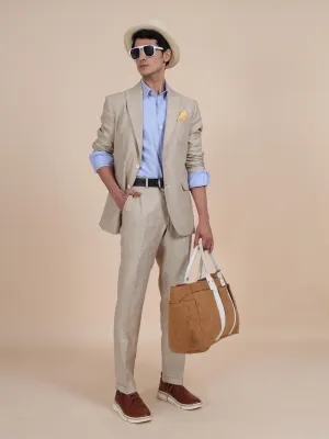 Peak Lapel Linen Suit