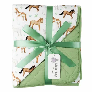 Perfect Ponies | Quilted Bamboo Toddler Blanket