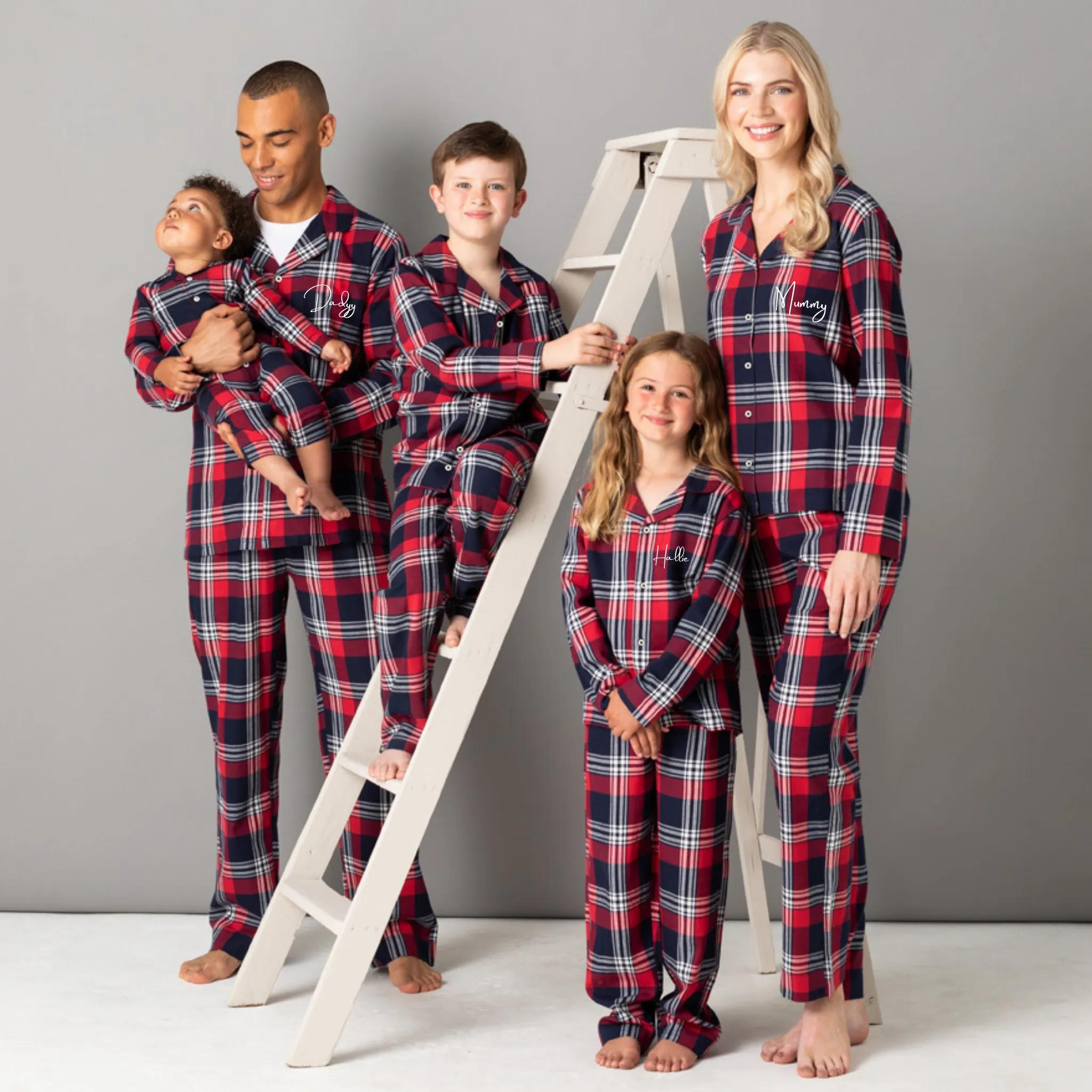 Personalised Tartan Christmas Pyjamas - Family Matching