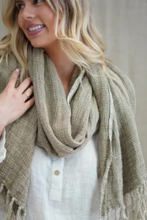 Petra Fringed Scarf Olive