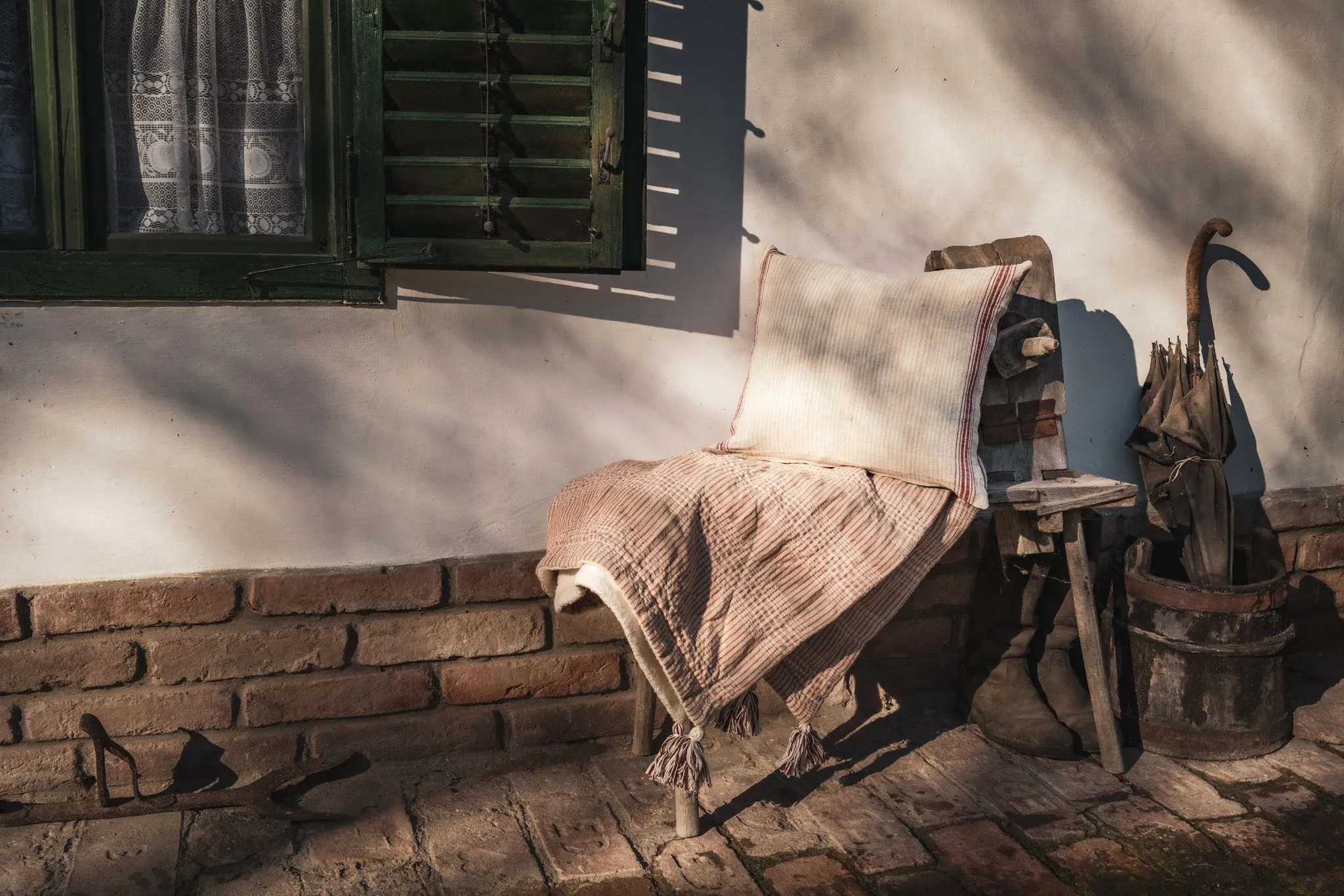 Pillow: Antique handwoven decorative pillow - P389