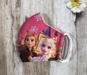 Pink Frozen sisters face masks for girls 4-8 years old