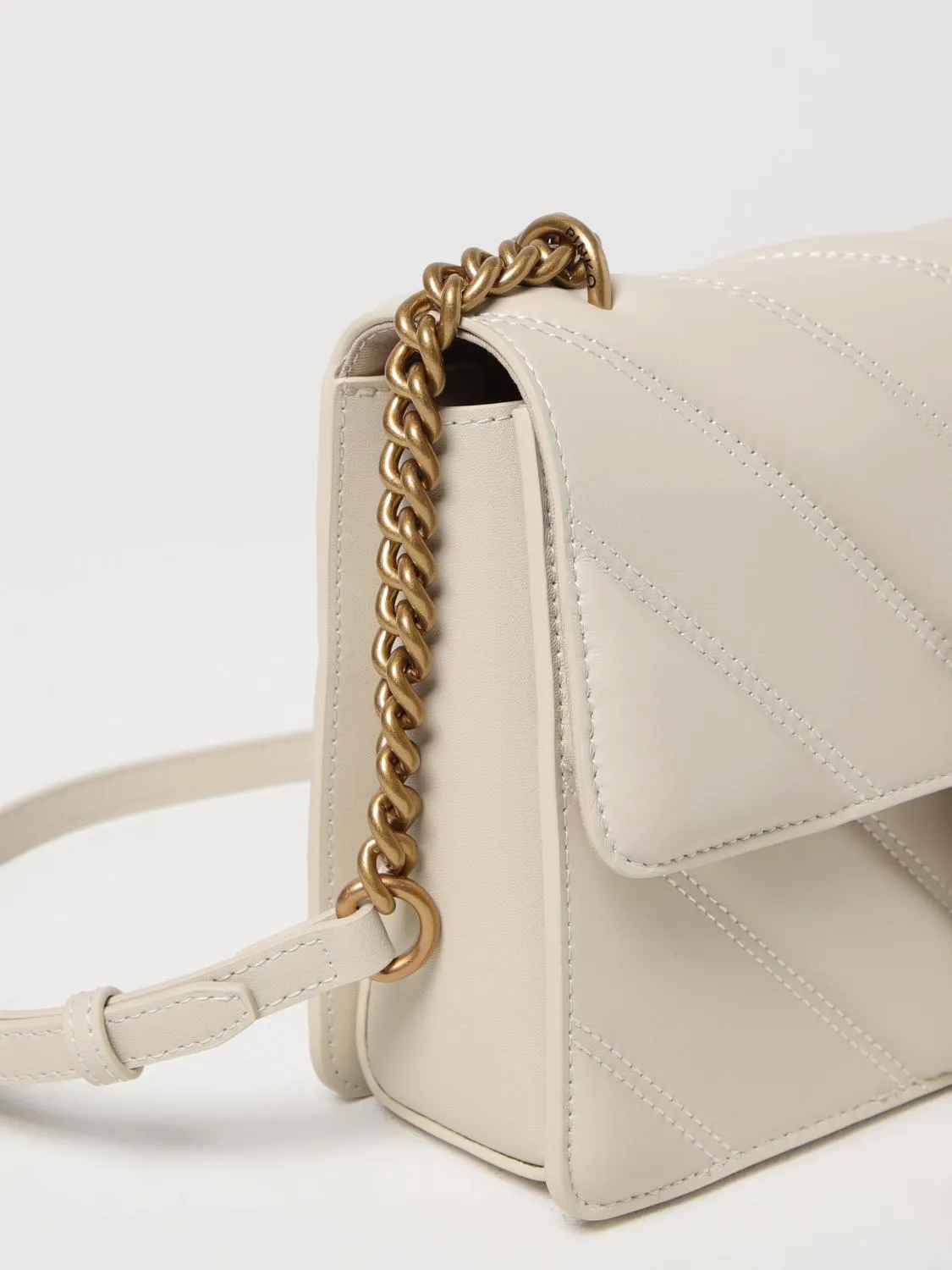 Pinko Crossbody Bags Woman Beige