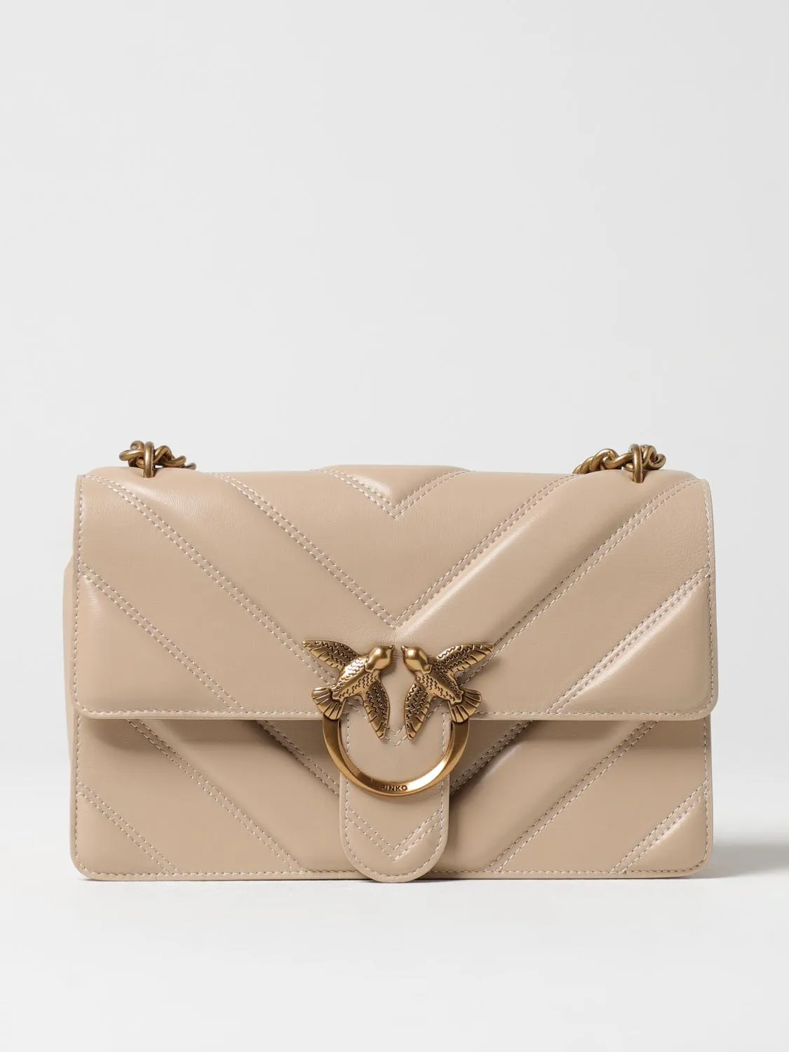 Pinko Crossbody Bags Woman Beige
