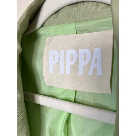 PIPPA Womens Marlow Blazer Jacket Green &amp; Pink Long Sleeve Button Closure Sz L