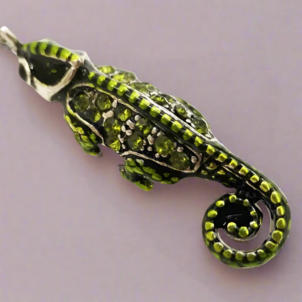 Pirate Green Lizard Chameleon Pendant