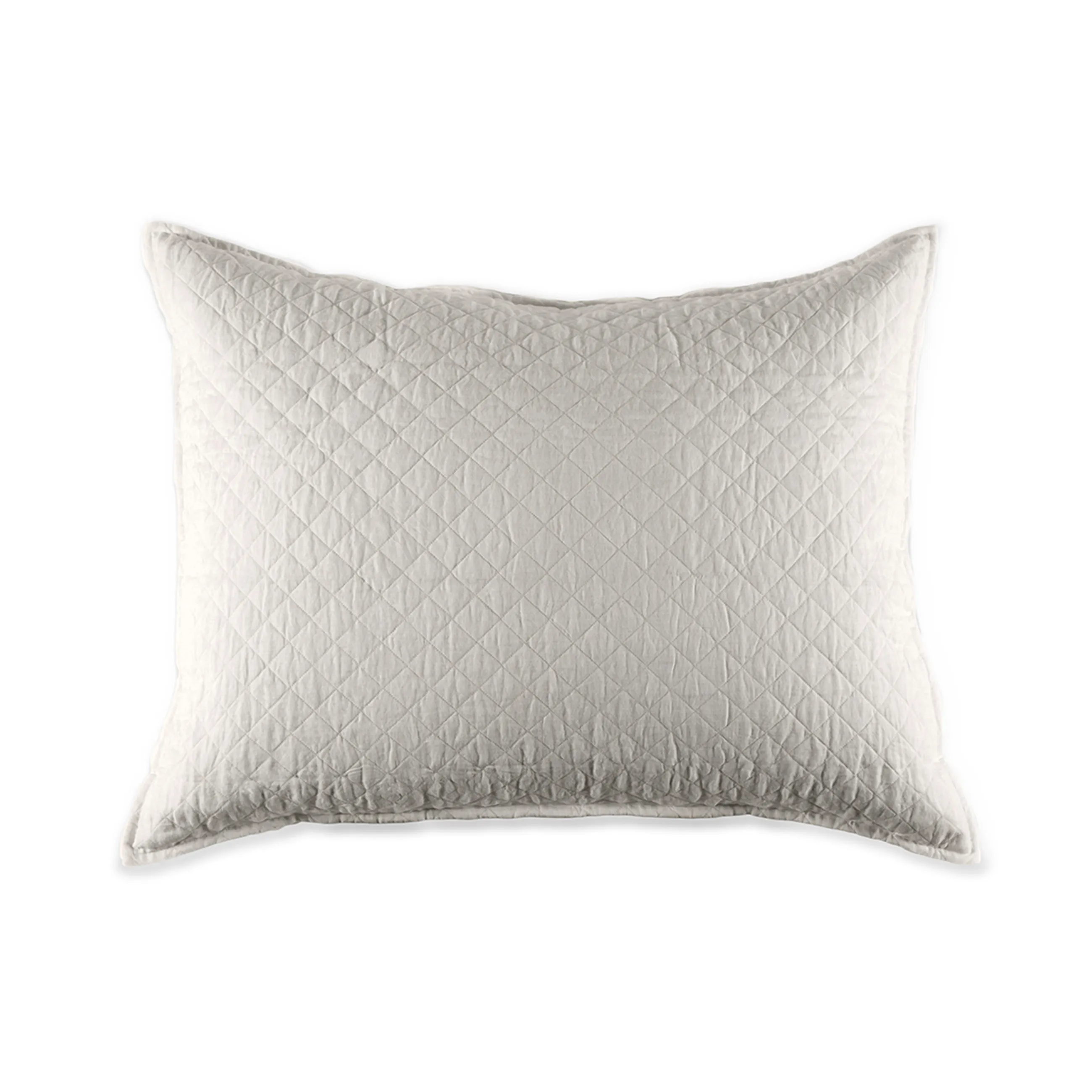 Pom Pom at Home Hampton Flax Linen Diamond Quilted Coverlet and Pillow Shams ~ Available in Twin, Queen and King Sizes