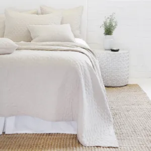 Pom Pom at Home Hampton Flax Linen Diamond Quilted Coverlet and Pillow Shams ~ Available in Twin, Queen and King Sizes