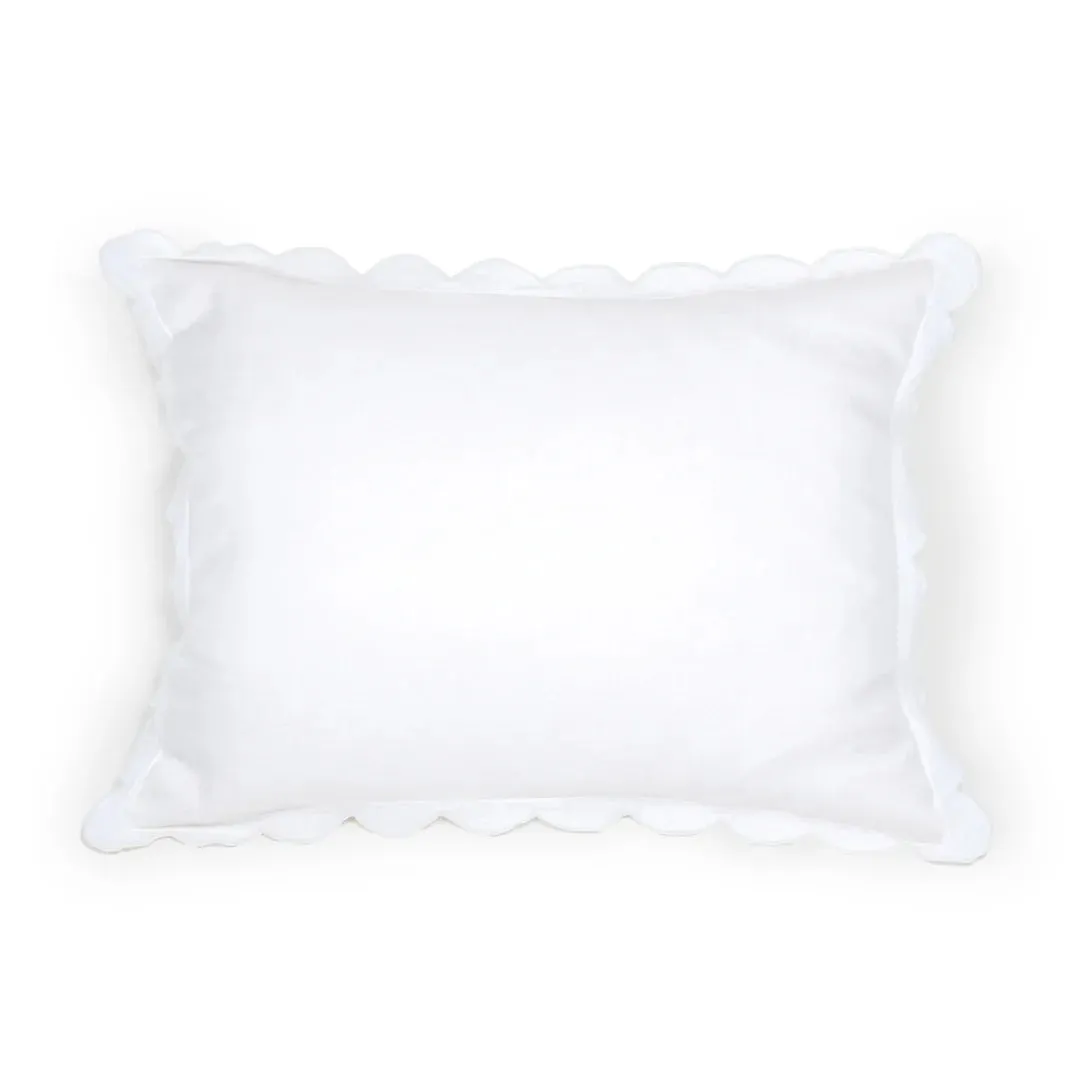 Pom Pom at Home Kelly White Linen Scalloped Duvet Cover & Pillow Shams ~ Available in Queen and King Sizes