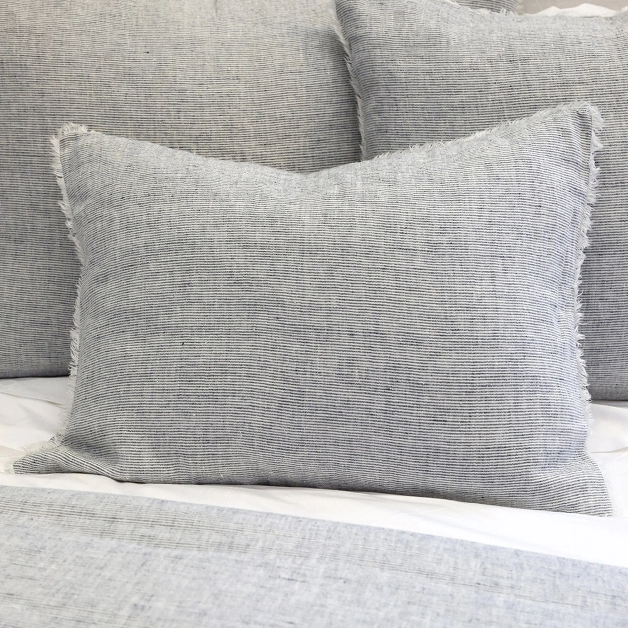 Pom Pom at Home Logan Navy Linen Duvet Cover and Pillow Shams ~ Available in Twin, Queen and King Sizes