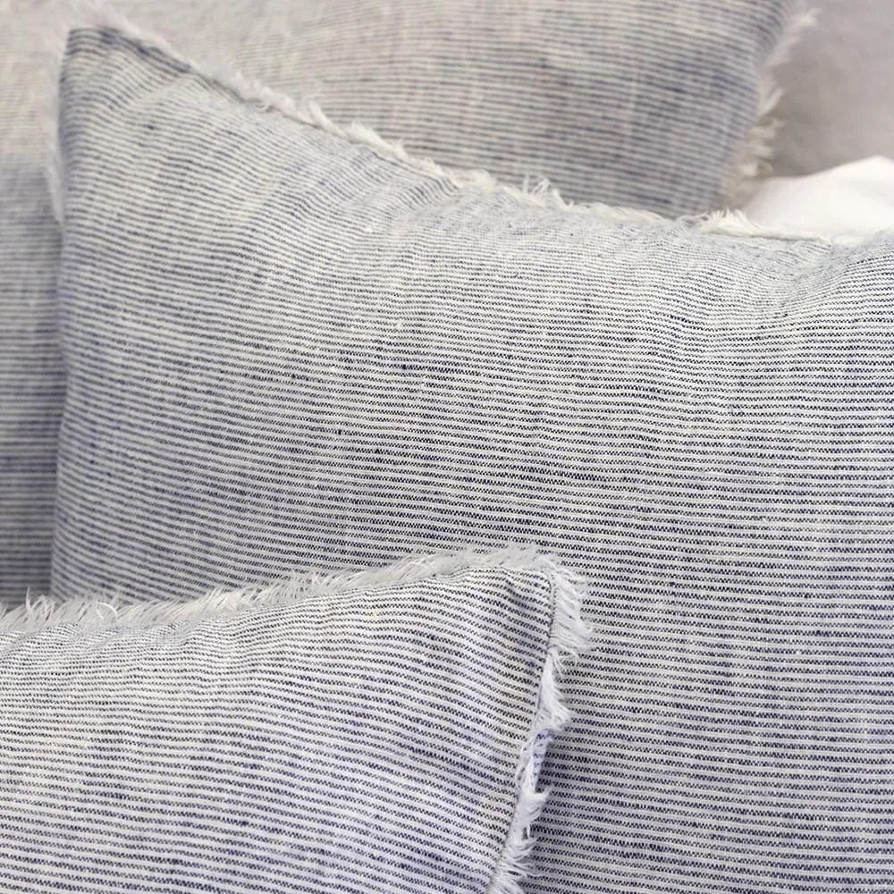 Pom Pom at Home Logan Navy Linen Duvet Cover and Pillow Shams ~ Available in Twin, Queen and King Sizes