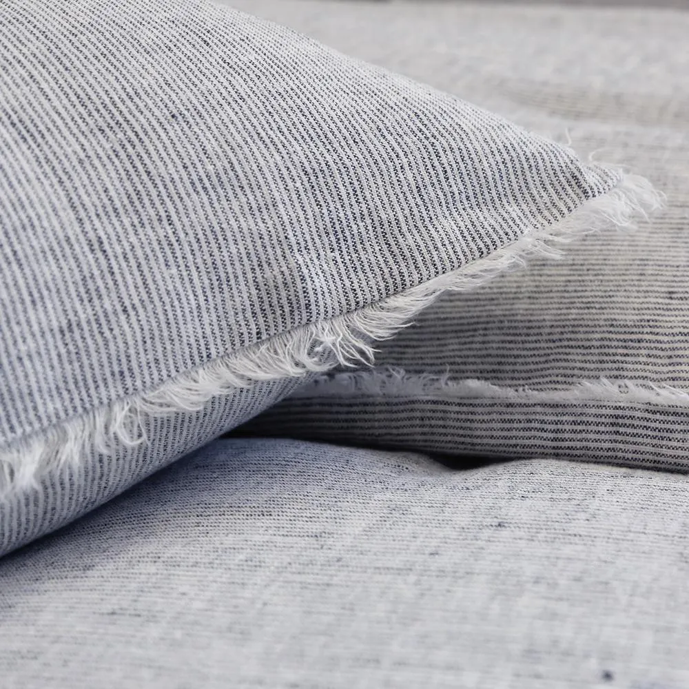 Pom Pom at Home Logan Navy Linen Duvet Cover and Pillow Shams ~ Available in Twin, Queen and King Sizes