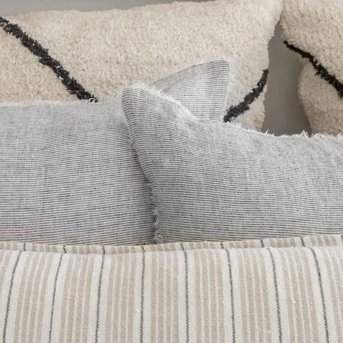 Pom Pom at Home Newport Striped Linen Body Pillow with Insert ~ 18 x 60