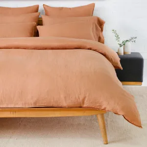 Pom Pom at Home Parker Terracotta Linen Duvet Cover Set ~ Available in Twin, Queen and King Sizes