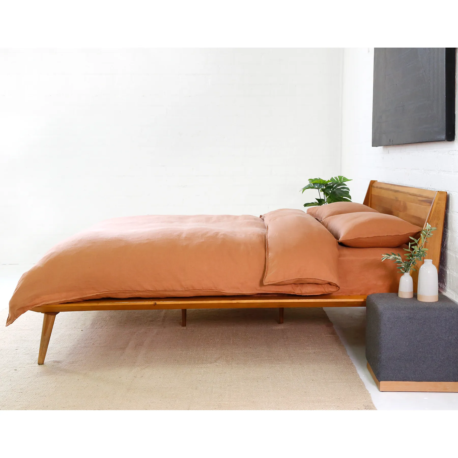 Pom Pom at Home Parker Terracotta Linen Duvet Cover Set ~ Available in Twin, Queen and King Sizes