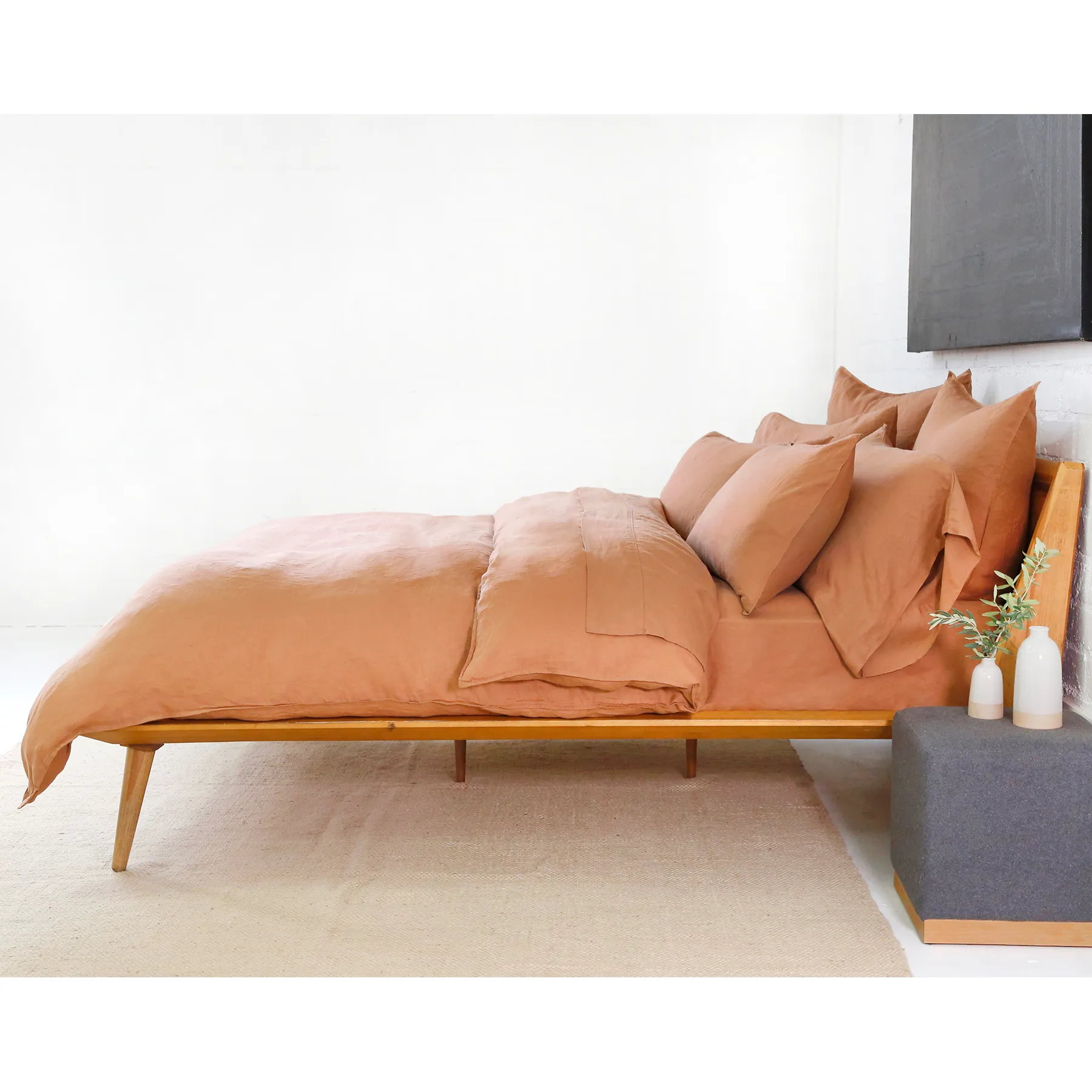 Pom Pom at Home Parker Terracotta Linen Duvet Cover Set ~ Available in Twin, Queen and King Sizes