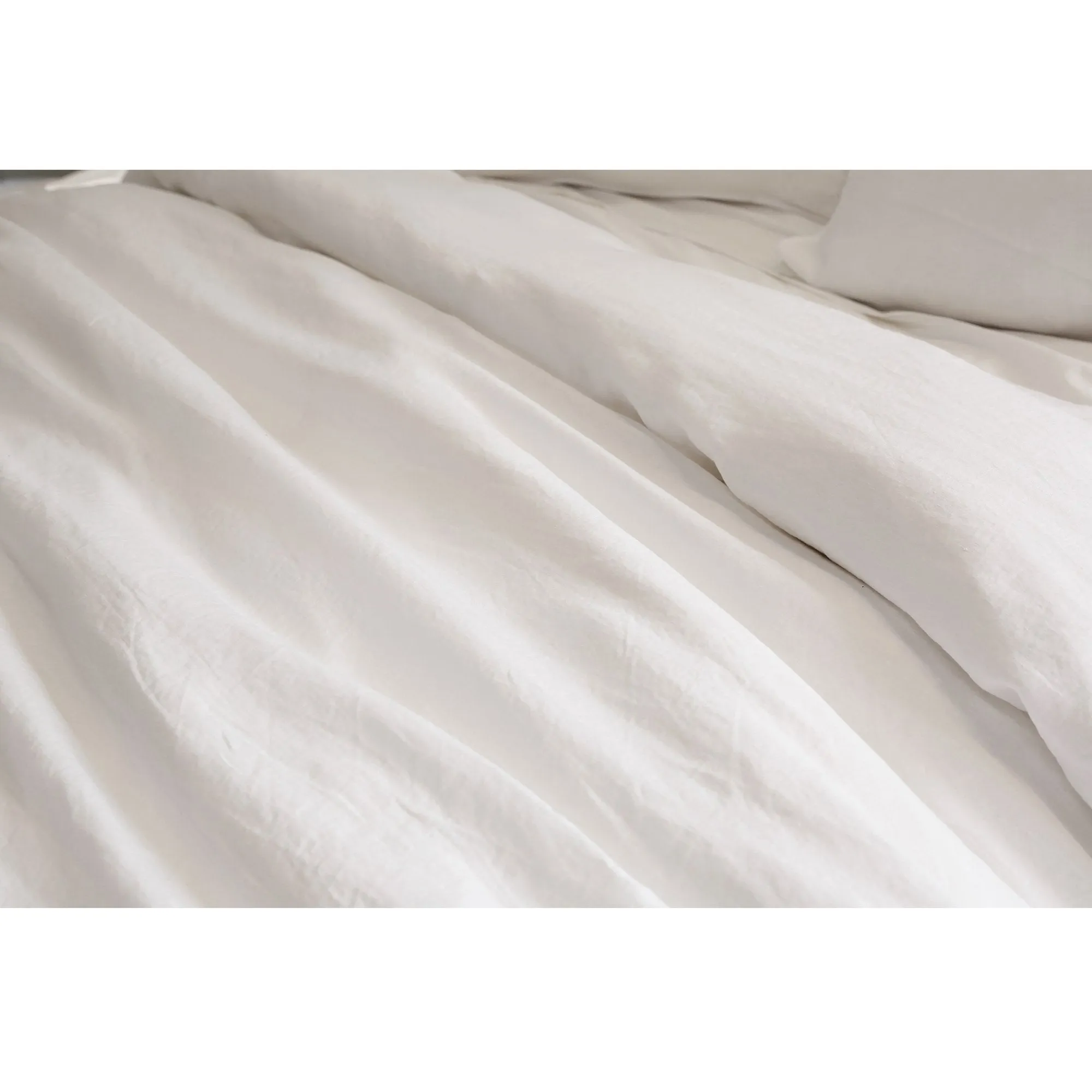 Pom Pom at Home Parker White Linen Duvet Cover Set ~ Available in Twin, Queen and King Sizes
