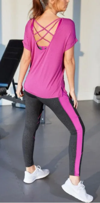 POUR MOI - ENERGY PULSE LEGGINGS IN GREY AND PINK