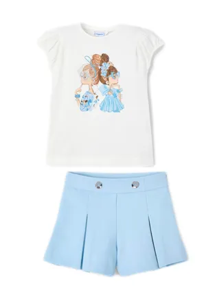 PRE ORDER - NEW SS25 Mayoral Girls Shorts Set 3003/3201 Blue 59/71