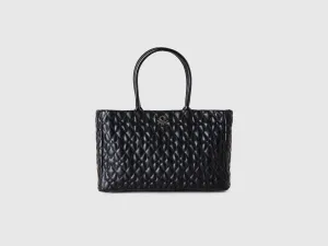 Quilted Black Tote Bag