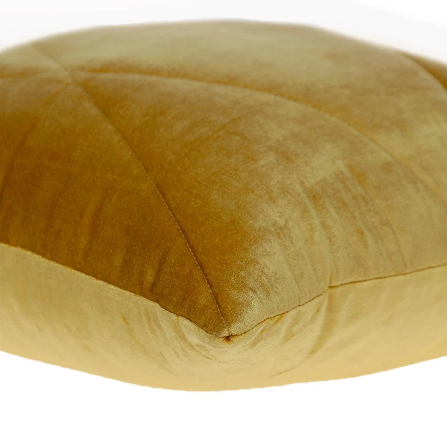 Quilted Yellow Velvet Throw Pillow