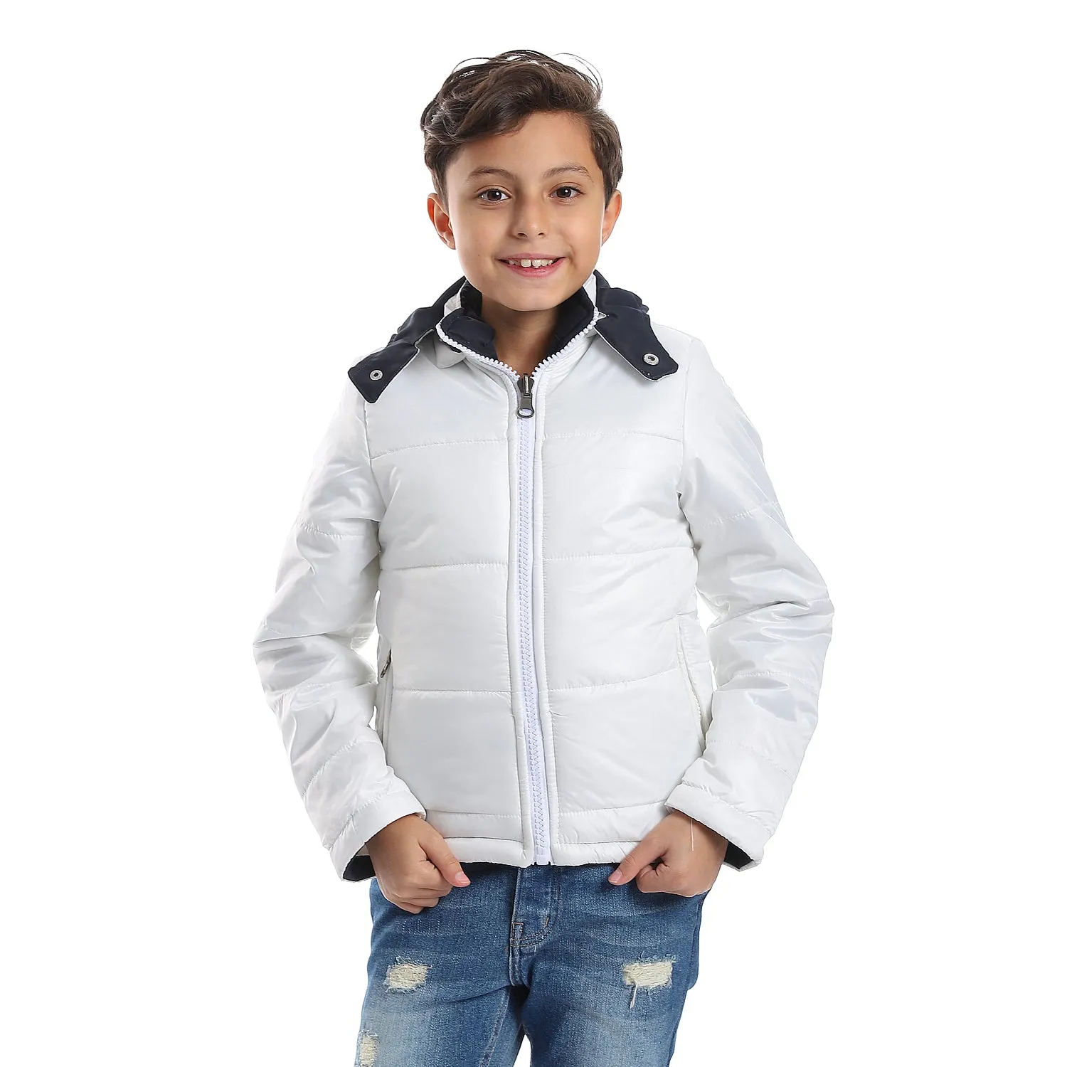 quilted_pattern_double_face_waterproof_boys_jacket_-_white_-_navy_blue