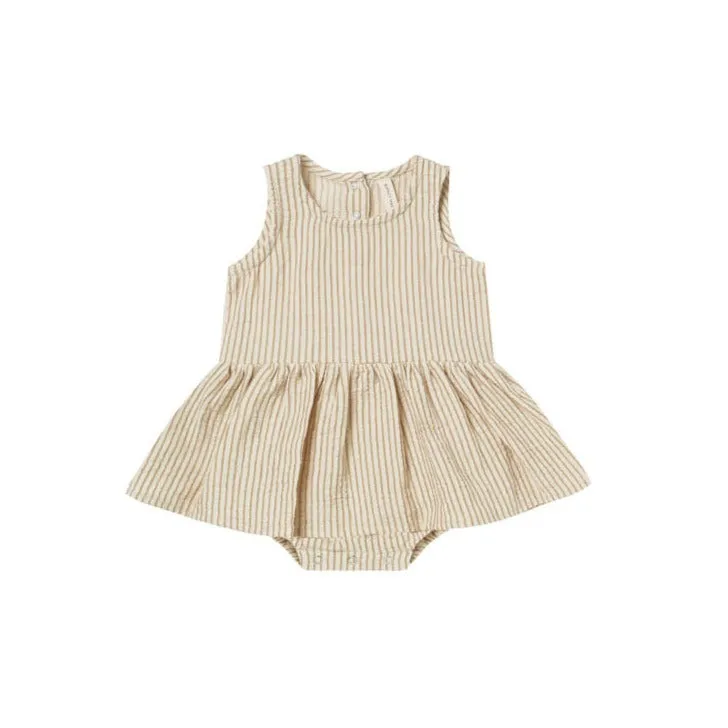 Quincy Mae Skirted Tank Onepiece - Ocre Stripe